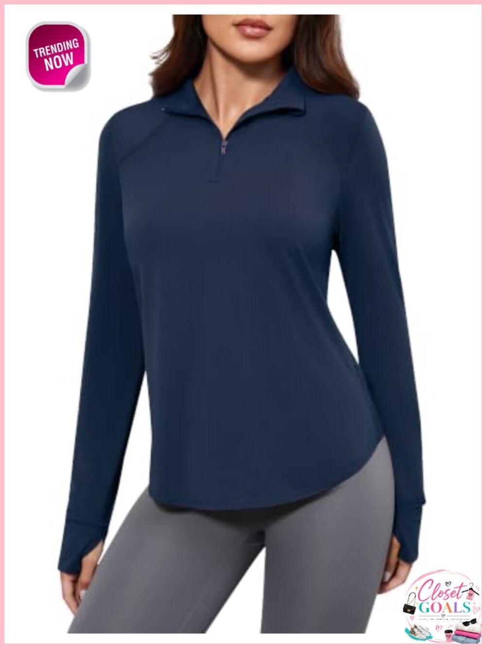 Women's Long Sleeve Quarter Zip Workout Top Athletic Golf Shirt